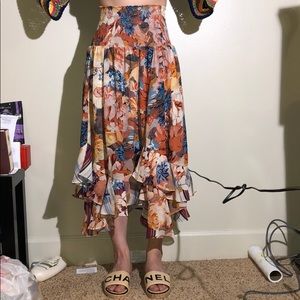 Floral midi skirt